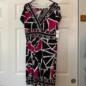 AB Studio Womens Size XL A-Line Artsy Geometric Dress